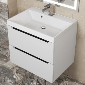 Тумба под раковину Uperwood Tanos 60 см, подвесная, белая/графит в Сысерти - sysert.ok-mebel.com | фото 10