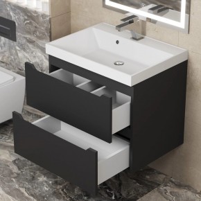 Тумба под раковину Uperwood Tanos 60 см, подвесная, черная матовая в Сысерти - sysert.ok-mebel.com | фото 2