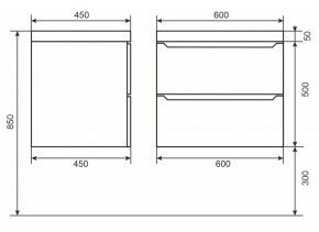 Тумба под раковину Uperwood Tanos 60 см, подвесная, черная матовая в Сысерти - sysert.ok-mebel.com | фото 6