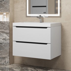 Тумба под раковину Uperwood Tanos 70 см, подвесная, белая/графит в Сысерти - sysert.ok-mebel.com | фото