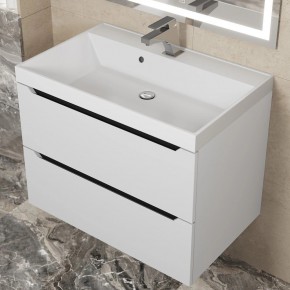 Тумба под раковину Uperwood Tanos 70 см, подвесная, белая/графит в Сысерти - sysert.ok-mebel.com | фото 9