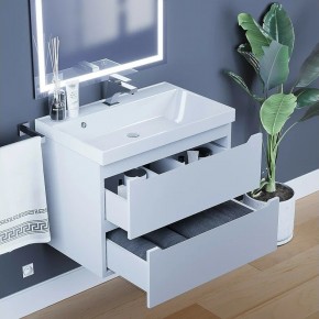 Тумба под раковину Uperwood Tanos 70 см, подвесная, белая матовая в Сысерти - sysert.ok-mebel.com | фото 2
