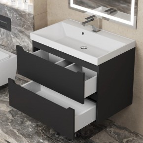 Тумба под раковину Uperwood Tanos 70 см, подвесная, черная матовая в Сысерти - sysert.ok-mebel.com | фото 2