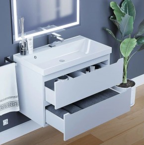 Тумба под раковину Uperwood Tanos 80 см, подвесная, белая матовая в Сысерти - sysert.ok-mebel.com | фото 2