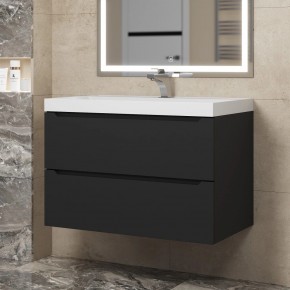 Тумба под раковину Uperwood Tanos 80 см, подвесная, черная матовая в Сысерти - sysert.ok-mebel.com | фото