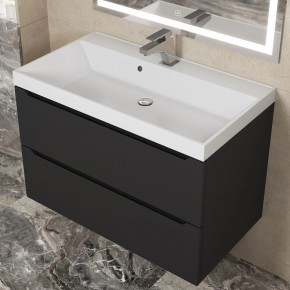 Тумба под раковину Uperwood Tanos 80 см, подвесная, черная матовая в Сысерти - sysert.ok-mebel.com | фото 11