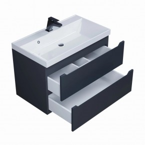 Тумба под раковину Uperwood Tanos 80 см, подвесная, черная матовая в Сысерти - sysert.ok-mebel.com | фото 2