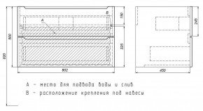 Тумба под раковину Uperwood Tanos 80 см, подвесная, черная матовая в Сысерти - sysert.ok-mebel.com | фото 7