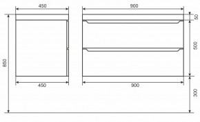 Тумба под раковину Uperwood Tanos 90 см, подвесная, белая/графит в Сысерти - sysert.ok-mebel.com | фото 6