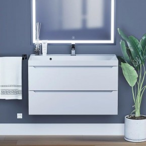 Тумба под раковину Uperwood Tanos 90 см, подвесная, белая матовая в Сысерти - sysert.ok-mebel.com | фото