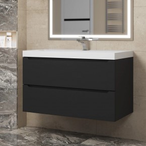 Тумба под раковину Uperwood Tanos 90 см, подвесная, черная матовая в Сысерти - sysert.ok-mebel.com | фото