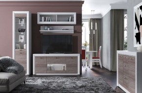 Тумба RTV 1V2D1S, OLIVIA, цвет вудлайн крем/дуб анкона в Сысерти - sysert.ok-mebel.com | фото 4