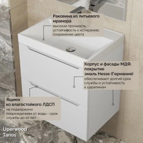 Тумба с раковиной Uperwood Tanos 50 см, подвесная, белая матовая в Сысерти - sysert.ok-mebel.com | фото 6
