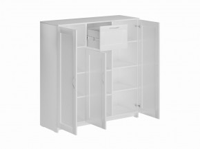 Тумба СИРИУС трехдверная с одним ящиком, цвет белый в Сысерти - sysert.ok-mebel.com | фото 2