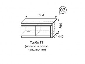 Тумба ТВ Люмен 02 Дуб Сакраменто/Белый снег в Сысерти - sysert.ok-mebel.com | фото 3