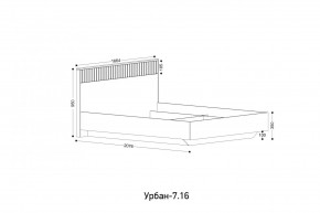 УРБАН - 7.16 Кровать 1600 БЕЗ ОРТОПЕДА в Сысерти - sysert.ok-mebel.com | фото 2