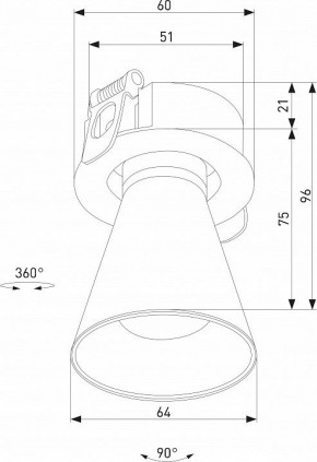 Встраиваемый светильник Elektrostandard Bell 25097/LED 8W 3000K черный в Сысерти - sysert.ok-mebel.com | фото 5