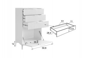 ЗЕФИР Гостиная К1 (белое дерево/белый муар) в Сысерти - sysert.ok-mebel.com | фото 3