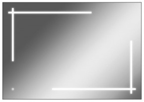 Зеркало Ray 100 black с подсветкой Sansa (SR1035Z) в Сысерти - sysert.ok-mebel.com | фото 1
